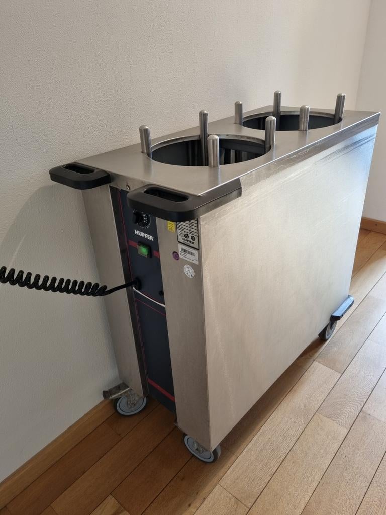 Hupper Bordenwarmer - Dubbel, RVS, op wielen, Ophalen, Gebruikt, RVS Meubilair