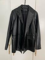 Shein - Zwarte Oversized PU Leren Blazer Maat S, Verzenden, Zo goed als nieuw, Maat 36 (S), Zwart