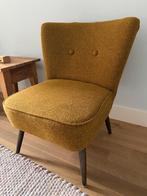 Vintage fauteuil in mosterdgeel stof - Retro design, Huis en Inrichting, Stoelen, Ophalen, Gebruikt, Overige kleuren, Vintage, Retro, Mid-century modern