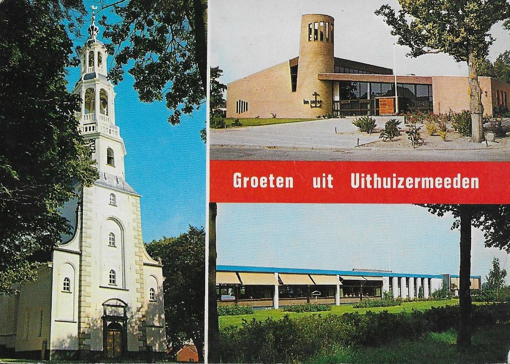 Uithuizermeeden gelopen ansichtkaart ( 1380 ), Verzamelen, Ansichtkaarten | Nederland, Ophalen of Verzenden, 1980 tot heden, Gelopen