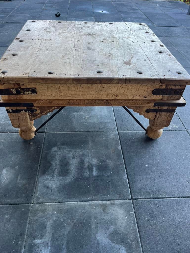 Eiken salon tafel, Ophalen of Verzenden, Zo goed als nieuw, Rechthoekig, Hout