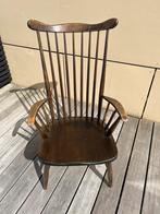 Houten Windsor style stoel met armleuningen, Ophalen, Gebruikt, Bruin, Eén