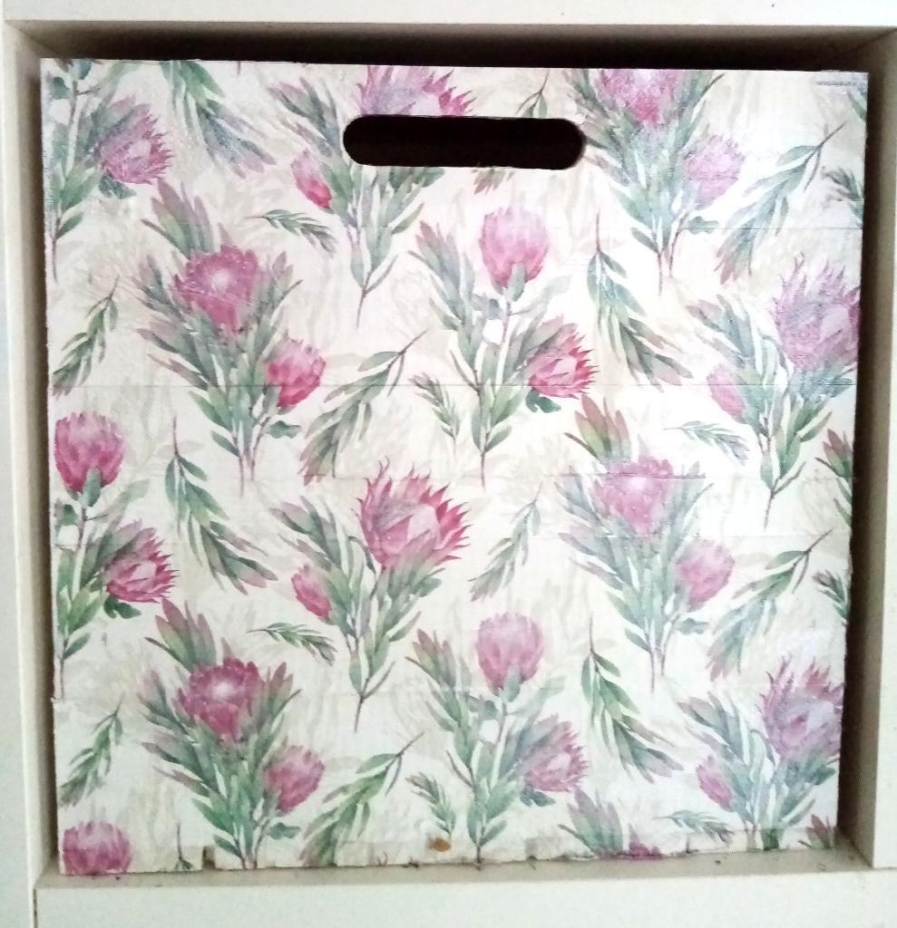 Unieke houten protea kist voor Ikea Kallax kasten, Ophalen, Minder dan 50 cm, Nieuw, Minder dan 50 cm