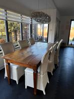 Houten eettafel, Huis en Inrichting, Tafels | Eettafels, Ophalen, Gebruikt, 50 tot 100 cm, Vijf personen of meer