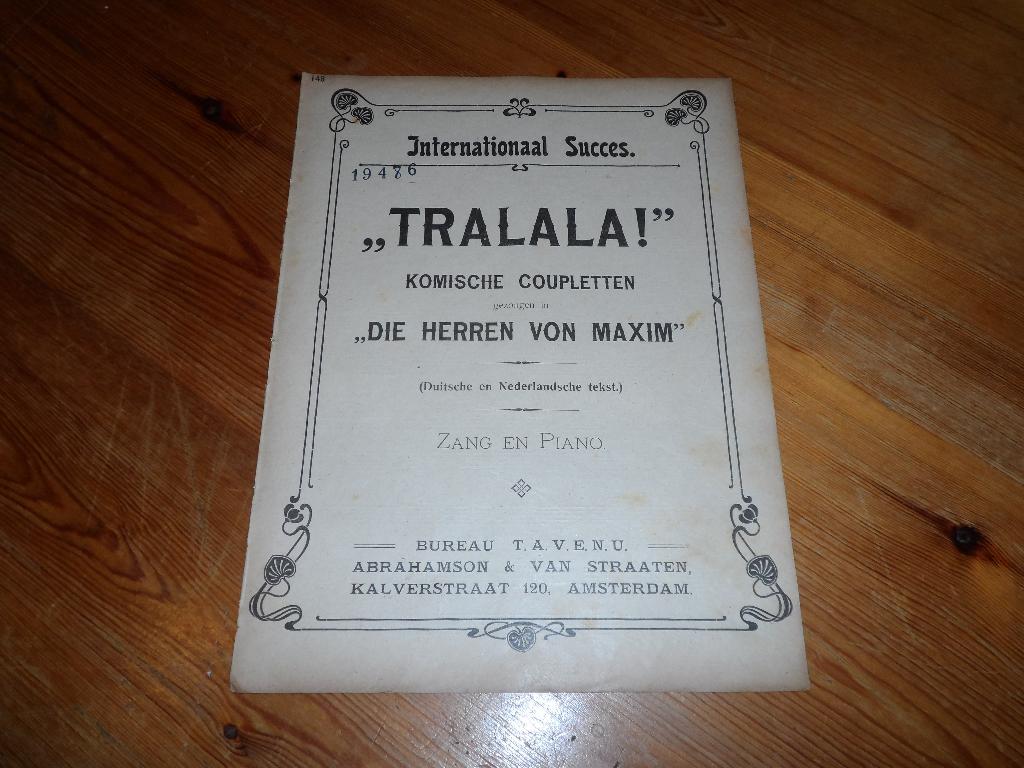 Tralala - a. Gutmans - die herren von maxim, Zang, Gebruikt, Ophalen of Verzenden, Artiest of Componist