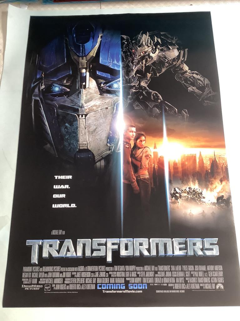 TRANSFORMERS   USA FILMPOSTER    68-101 cm, Ophalen of Verzenden, Zo goed als nieuw, A1 t/m A3, Film en Tv