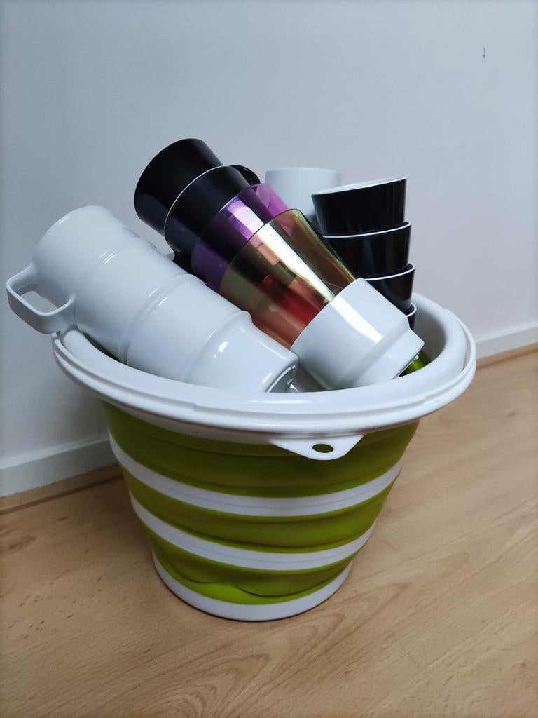 Camping servies met vouwemmer, Ophalen of Verzenden