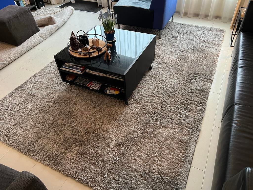 Modern grijs vloerkleed, hoogpolig en comfortabel, Ophalen, 150 tot 200 cm, 200 cm of meer, Zo goed als nieuw