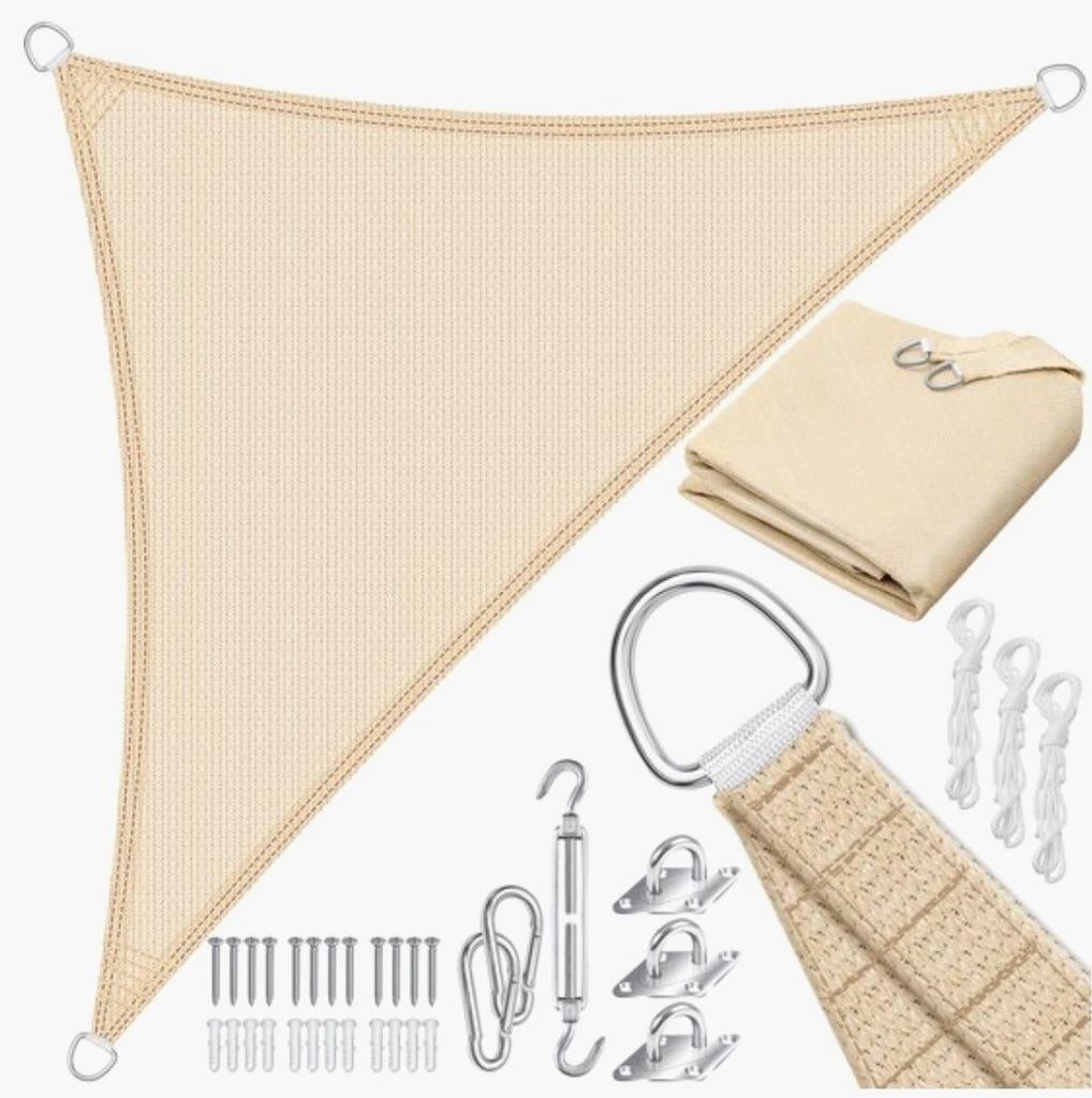 Nieuw Schaduwdoek Beige Driehoek 4,2x4,2x6m, Onbekend, Nieuw, Ophalen of Verzenden, Onbekend