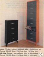 4x IKEA Sund CD-kast - Zwart met berkenfineer, Ophalen of Verzenden, Gebruikt