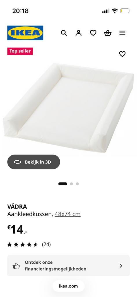 IKEA VÄDRA aankleedkussen - Gratis af te halen, Kinderen en Baby's, Badjes en Verzorging, Gebruikt, Aankleedkussen, Standaard
