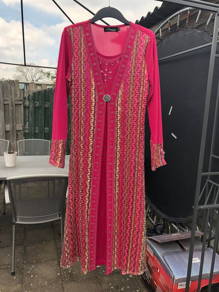 Pakistaans/Indiaas roze kurta kameez takchita abaya, Ophalen of Verzenden, Zo goed als nieuw, Maat 38/40 (M), Overige typen