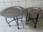 2 Ronde zilverkl. bijzettafeltjes Marrakesch.Drsn30/40 cm, Minder dan 45 cm, Minder dan 55 cm, Metaal of Aluminium, Rond