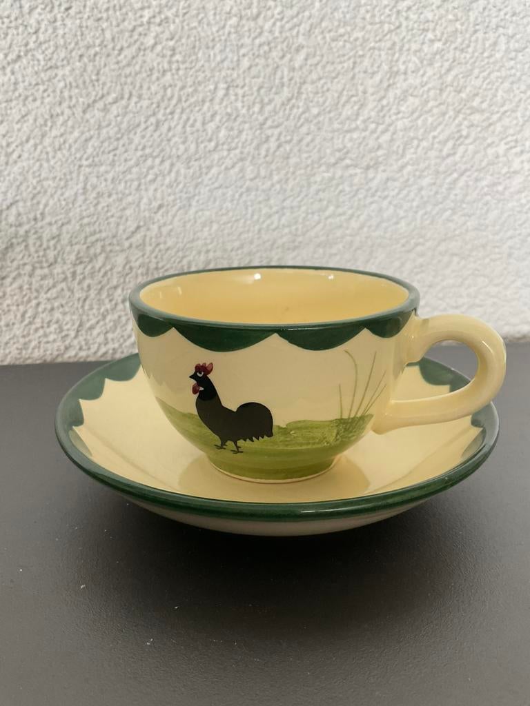 Kop & schotel Zeller kip haan. Vintage. Erg mooi, Verzenden