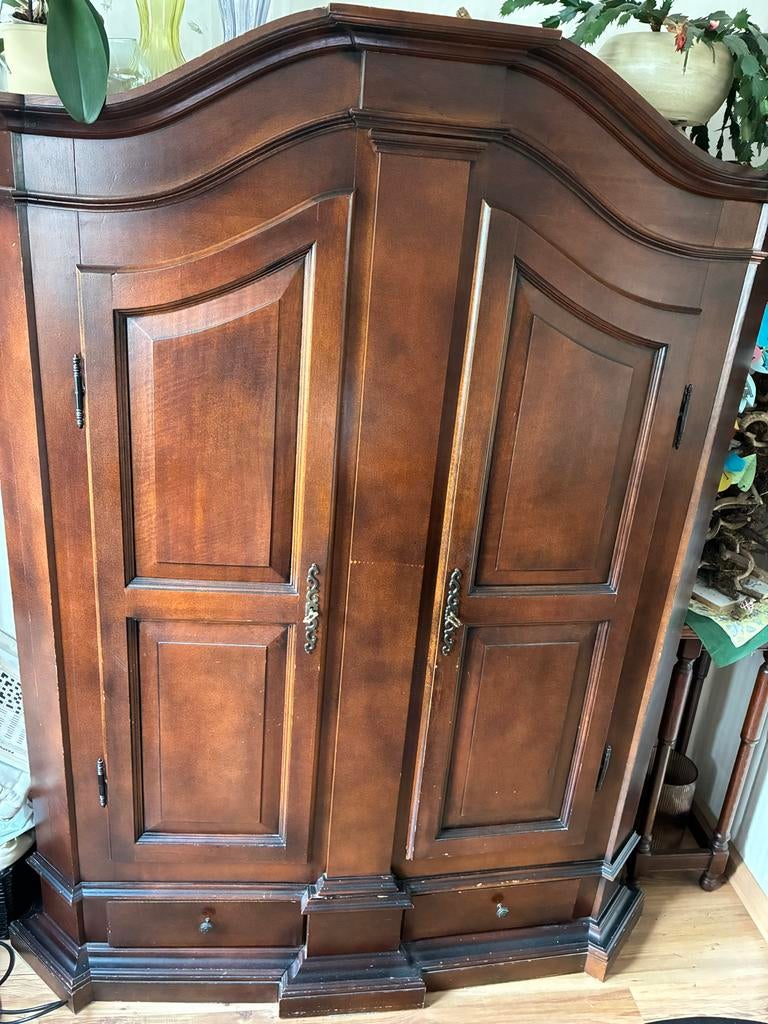 Authentieke houten opbergkast - 185x140x58 cm, Huis en Inrichting, Kasten | Kledingkasten, Gebruikt, 100 tot 150 cm, Ophalen of Verzenden