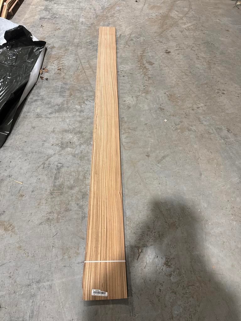 Boek zebrano fineer 390cm lang 22cm breed 24 vellen, Doe-het-zelf en Verbouw, Ophalen, Minder dan 25 mm, Overige typen, Nieuw