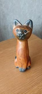 Vintage Houten poezen   beeldje 27 cm, Antiek en Kunst, Ophalen of Verzenden