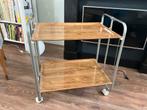 Retro trolley koffiewagen bijzettafeltje, Huis en Inrichting, Tafels | Sidetables, 50 tot 100 cm, Ophalen of Verzenden, Zo goed als nieuw