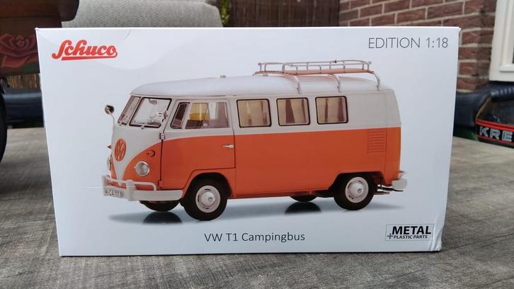 Schuco volkswagen t1 camper bus oranje 1:18, Hobby en Vrije tijd, Modelauto's | 1:18, Gebruikt, Auto, Overige merken, Ophalen of Verzenden