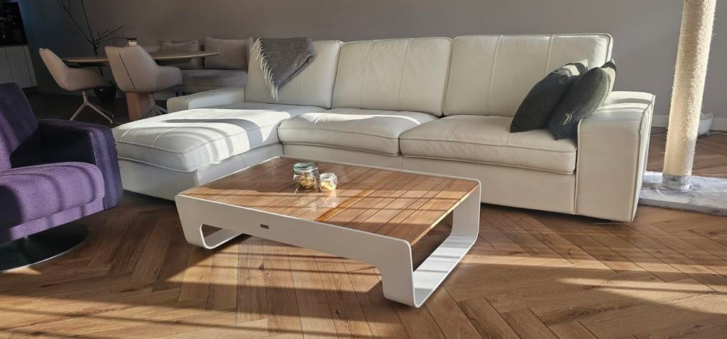 Ikea Kivik 3-zitsbank met chaise longue, leer, Huis en Inrichting, Banken | Bankstellen, Ophalen, Gebruikt, Driepersoons, Rechte bank