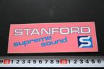 sticker logo STANFORD supreme sound, Verzamelen, Ophalen, Zo goed als nieuw