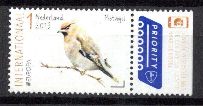 gestempelde zegel. Jaar 2019:  vogel internationaal, Postzegels en Munten, Postzegels | Nederland, Ophalen of Verzenden, Na 1940