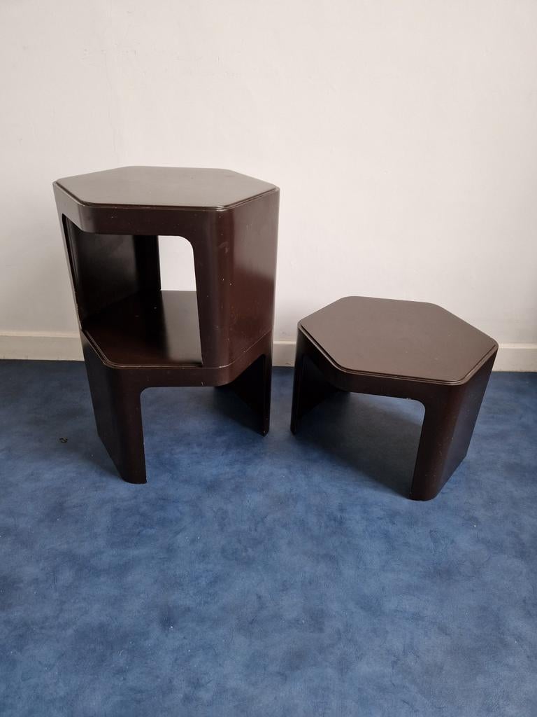 Set van 3 modulaire hexagon bijzettafels Peter Ghyczy 1970s, Ophalen of Verzenden