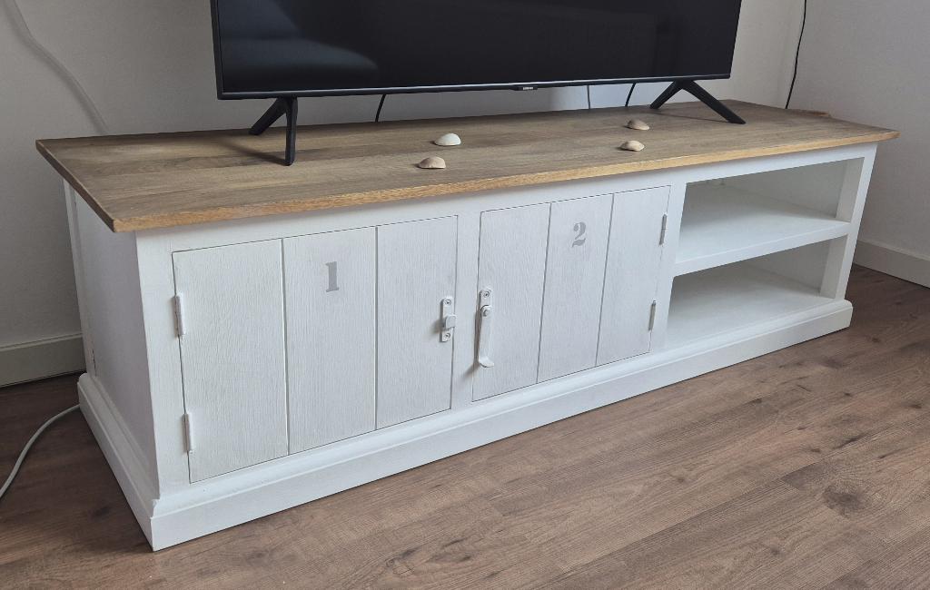 Maison du Monde TV meubel – landelijke/coastal stijl, Ophalen, 150 tot 200 cm, Landelijke/coastal stijl, Zo goed als nieuw