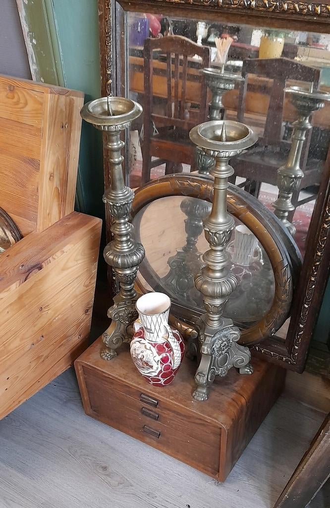 Kerk kandelaar, Antiek en Kunst, Ophalen, Koper of Brons