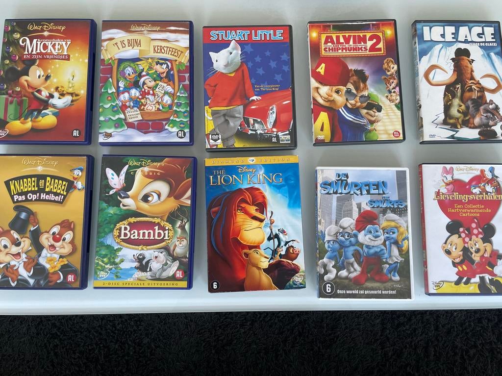 10 Disney en andere kinderfilms DVD collectie, Avontuur, Gebruikt, Alle leeftijden, Boxset