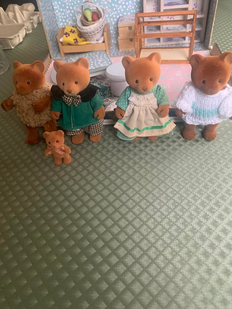 Sylvanian vintage beren, Ophalen of Verzenden, Zo goed als nieuw, Poppenhuis