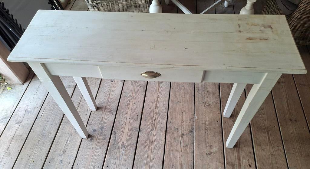 Vintage houten sidetable / haltafel met lade, Huis en Inrichting, Tafels | Sidetables, Gebruikt, Ophalen, Overige houtsoorten