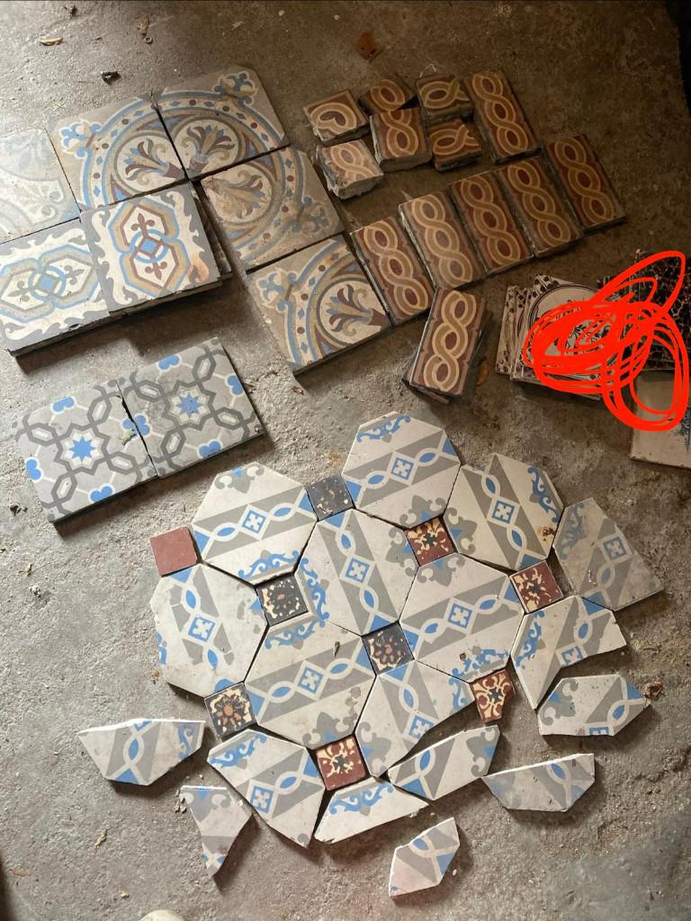 oude vintage tegels circa 30 stuks, Ophalen, Gebruikt, Keramiek, Minder dan 20 cm