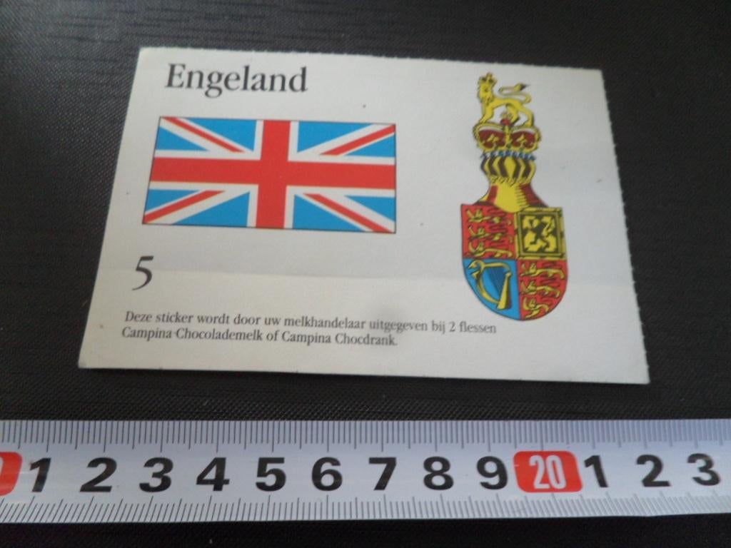 sticker Engeland CAMPINA Chocolademelk Chocodrank, Verzamelen, Stickers, Ophalen, Zo goed als nieuw