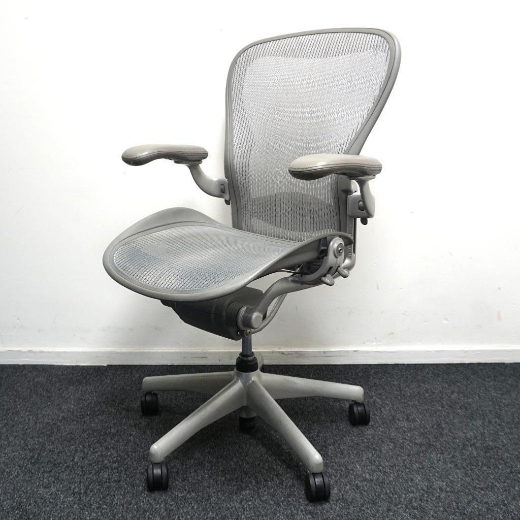 Herman Miller Aeron type C Bureaustoel |Ergonomisch|Titanium, Huis en Inrichting, Bureaustoelen, Gebruikt, Overige kleuren, -