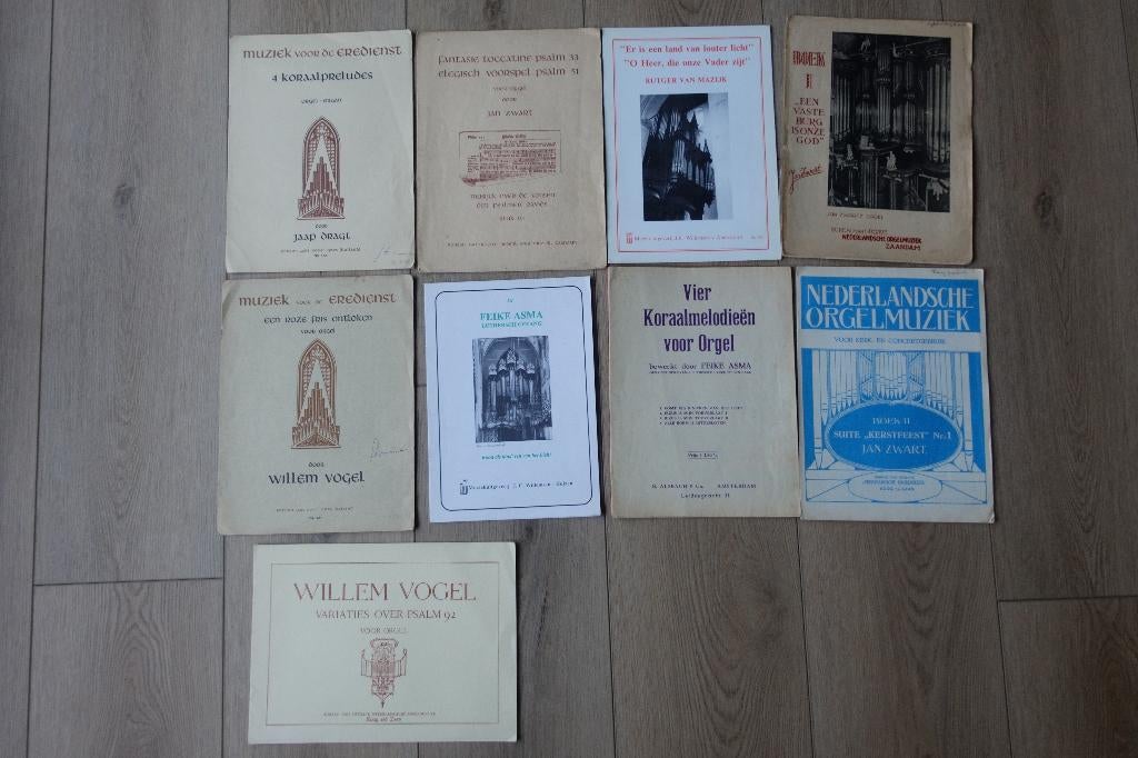 9 stuks bladmuziek voor orgel, Orgel, Gebruikt, Ophalen of Verzenden, Religie en Gospel