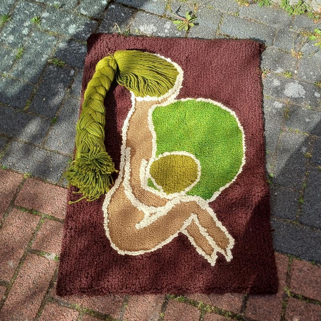 Vintage wollen wandkleed, Antiek en Kunst, Ophalen of Verzenden