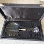 Antiek vergrootglas met geslepen handvat in doos, Ophalen of Verzenden, Zo goed als nieuw, Vergrootglas of Loep