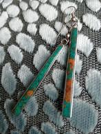 Navajo zilveren/groen turquoise  oorbellen, Sieraden, Tassen en Uiterlijk, Ophalen of Verzenden, Gebruikt, Blauw, Zilver