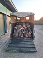 Paardentrailer gevuld met droog haardhout, 3 tot 6 m³, Ophalen of Verzenden, Overige houtsoorten, Stammen