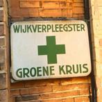 Emaille bord Groen Kruis Wijkverpleging 30x22cm, Ophalen of Verzenden