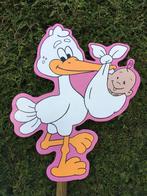 Geboortebord huren. Ooievaar, woezel en pip, giraf,tijgertje, Kinderen en Baby's, Kraamcadeaus en Geboorteborden, Ophalen, Zo goed als nieuw