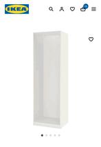 Ikea Pax kledingkast, wit, 75x58x236 cm Forsand deuren, Huis en Inrichting, Kasten | Kledingkasten, 50 tot 100 cm, Met hangruimte
