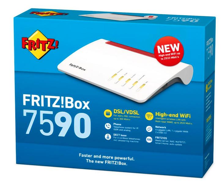 Fritzbox 7590 Router met Modem, Computers en Software, Routers en Modems, Gebruikt, Router met modem, Ophalen of Verzenden