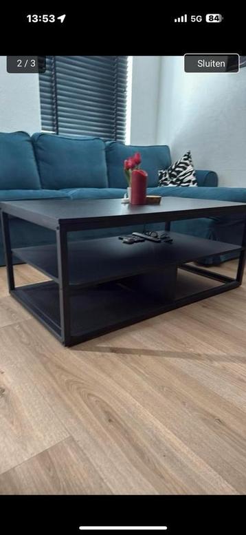 Mooie zwarte rechthoekige salontafel!! beschikbaar voor biedingen