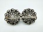 Zilveren broche gemaakt van keelknopen, 19e eeuws, Verzenden, Zilver, Broche