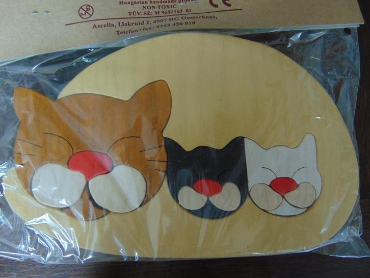 houten sta puzzle poezennest, Kinderen en Baby's, Speelgoed | Houten speelgoed, Nieuw, Ophalen of Verzenden