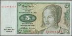 Duitsland 5 mark 1960 VF p.18a (# 17), Postzegels en Munten, Bankbiljetten | Europa | Niet-Eurobiljetten, Verzenden, Duitsland