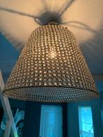 Glazen Hanglamp plafondlamp lamp 50x40 met lange ketting, Ophalen, Zo goed als nieuw, Glas, 50 tot 75 cm