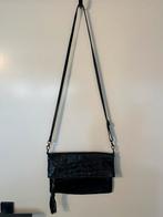 Donkerblauwe leren croco tas | 28 x 17cm, Ophalen of Verzenden, Zo goed als nieuw, Blauw, Schoudertasje
